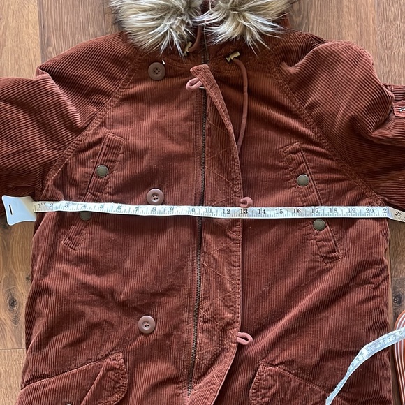 American Eagle Brown Corduroy Zip-Up Hooded Parka size small Ships Same Day! - Picture 13 of 13
